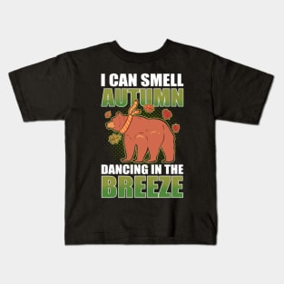 I Can Smell Autumn Dancing In The Breeze Fall Kids T-Shirt